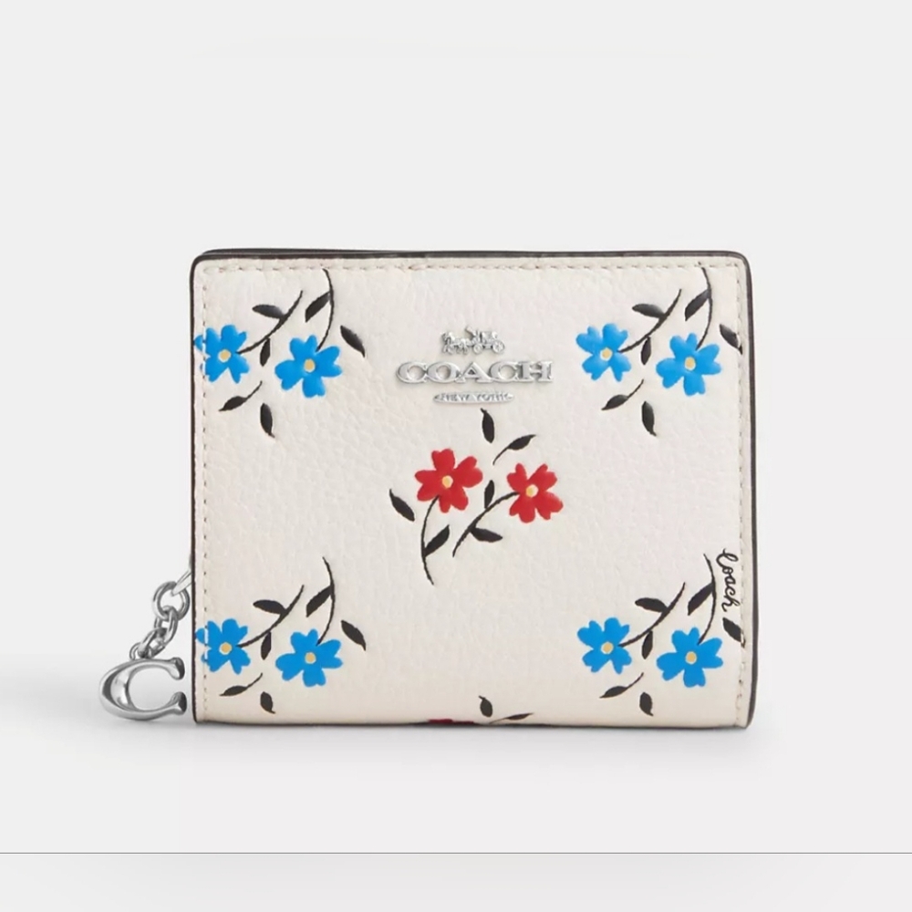 COACH Snap Wallet With Floral Print - Picture 2 of 9